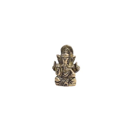 Golden Antique Brass Ganesha Mini Statue